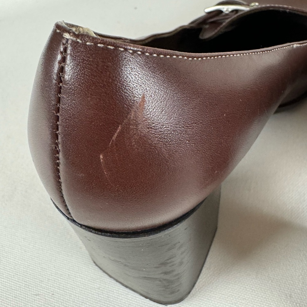 Coach Vintage 2.5” Chunky Heel Brown Leather Loafers Women’s 8.5 FAWN-J180 - Picture 12 of 12